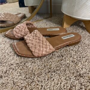 Steve Madden Women's Tan Woven Slide Sandals